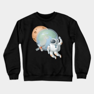 Astronaut and planet earth Crewneck Sweatshirt